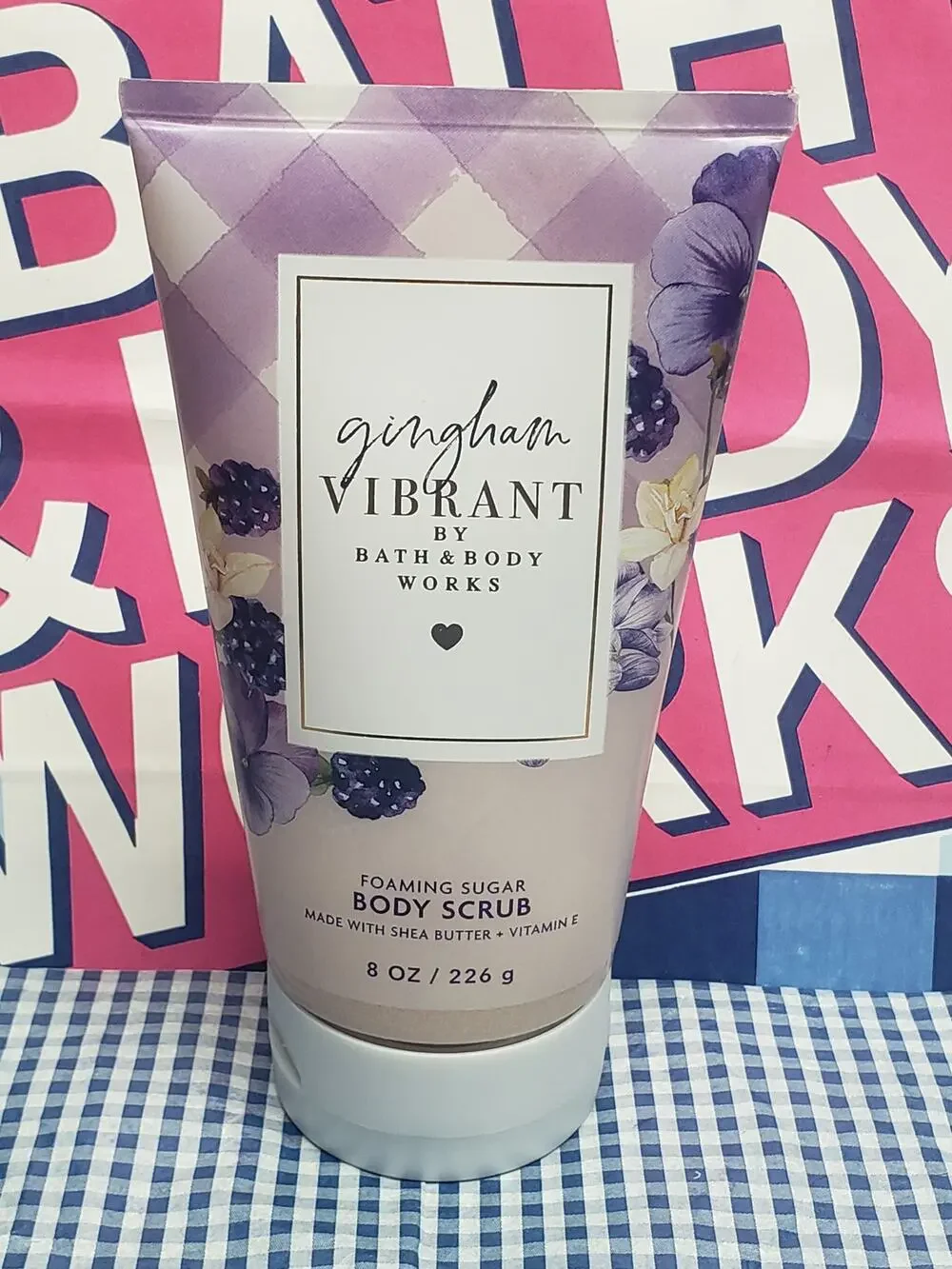 BBW Gingham Vibrant Foaming Sugar Body Scrub w. Shea Butter & Vitamin E